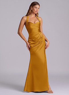 Azazie Destiny Suknie dla druhen Syrena Dekolt w kształcie serca Satyna elastyczna Do ziemi Sukienka image3