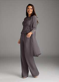 Azazie Florida Mother of the Bride Dresses Steel Grey Jumpsuit/Pantsuit Sequins Chiffon Dress image9