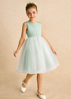 Azazie Esme Robe Demoiselle D'honneur Fillette Robe Princesse en Tulle Arc Agave image3