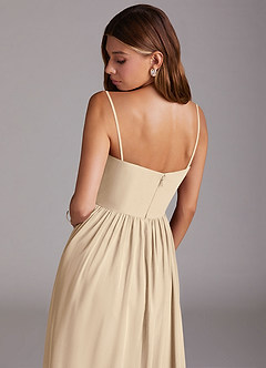 Azazie Calianna Bridesmaid Dresses Champagne A-Line Off the Shoulder Chiffon Convertible Dress image8