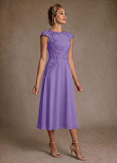 Azazie Crista Mother of the Bride Dresses Tahiti A-Line Lace Chiffon Dress image3