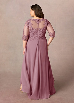 Azazie Monza Abiti per la Madre della Sposa Abito A-Line in Chiffon Pizzo Vintage Malva image9