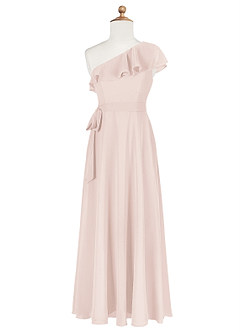 Azazie Eletta A-Line Ruched Chiffon Floor-Length Junior Bridesmaid Dress image6