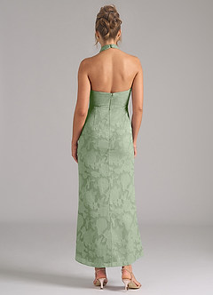 Azazie Marlissa Bridesmaid Dresses Dusty Sage Sheath Pleated Floral Burnout Dress image2