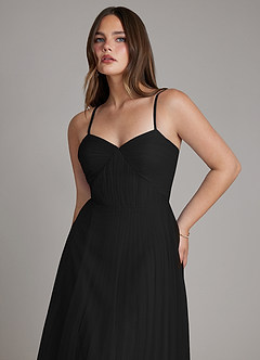 Azazie Teagan Bridesmaid Dresses Black A-Line Sweetheart Neckline Tulle Dress image6