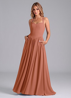 Azazie Francis Bridesmaid Dresses MAI TAI A-Line Corset Chiffon Dress image1