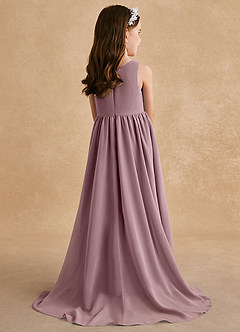 Azazie Pip Flower Girl Dresses Dusty Rose A-Line Sleeveless Chiffon Dress image3