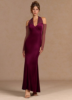 open lace back dress Modal Layered A-Line Mini Dress in Wine Red - M