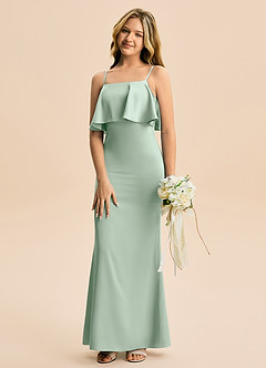 Azazie Galene Junior Klä av Sjöjungfru i Stretch Satin image4