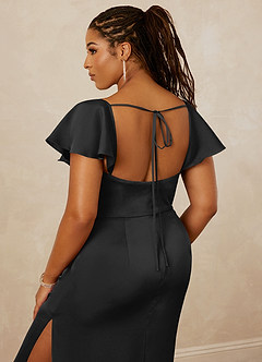 Christian Siriano Bridal for Azazie 1005 Bridesmaid Dresses Black Sheath Sweetheart Neckline Stretch Satin Dress image10