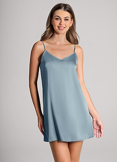 front Vestido lencero clásico de satén en color a juego