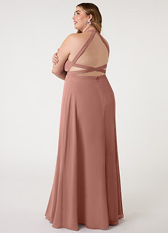 Azazie Clarice Bridesmaid Dresses Cedar Rose A-Line Halter Chiffon Dress image12