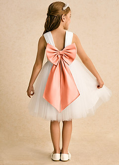 Azazie Dimple Abiti da Ragazza di Fiori Abito Principessa in Tulle Pizzo Avorio Tramonto image1