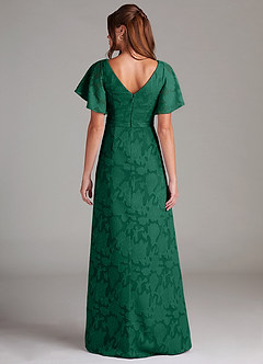 Azazie Ambrosia Bridesmaid Dresses Emerald A-Line Pleated Floral Burnout Dress image7