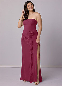 Barbie ♥ Azazie Bridesmaid Dresses Mulberry Sheath Strapless Chiffon Convertible Dress image7