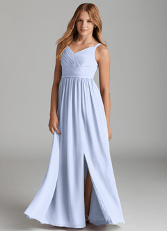 Azazie Chanel Junior Ice A-Line Sweetheart Neckline Chiffon Dress image3