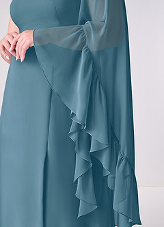 Barbie ♥ Azazie Robes de demoiselle d'honneur Robe Trapèze en Mousseline de soie Manche longue Bermude image10