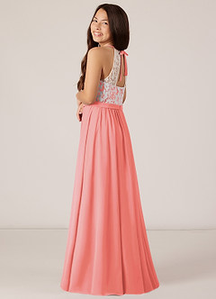 Azazie Fahari A-Line Lace Chiffon Floor-Length Junior Bridesmaid Dress image5