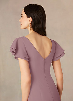 Azazie Peppermint Mother of the Bride Dresses Dusty Rose Mermaid Scoop Ruched Stretch Crepe Dress image5