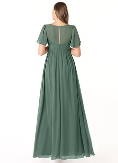 Azazie Verna Maternity Bridesmaid Dresses A-Line V-Neck Ruched Chiffon Floor-Length Dress image2