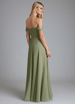 Azazie Seriana Final Sale Black A-Line Off the Shoulder Chiffon Dress image2