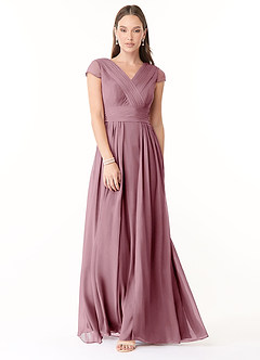 Azazie Organa Bridesmaid Dresses Vintage Mauve A-Line Pleated Chiffon Dress image1