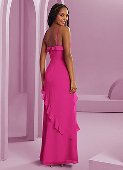 Barbie ♥ Azazie Jurken voor thuis passen Jurk van Chiffon met Kolom Cabernet image2