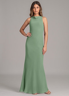 Azazie Allettie Bridesmaid Dresses Matcha Mermaid Chiffon Dress image1