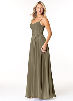 Azazie Lisbon Abiti da Damigella Abito A-Line in Chiffon Scollo a Cuore Willow Green image4