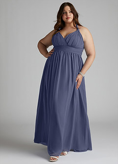 Azazie Ashia Final Sale Stormy A-Line Pleated Chiffon Dress image7