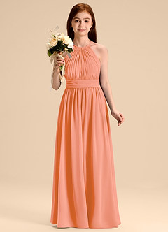 Azazie Malone Junior Sunset A-Line Pleated Chiffon Dress image4