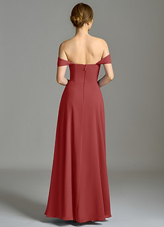 Azazie Oasis Bridesmaid Dresses Rust A-Line with Pockets Chiffon Dress image8