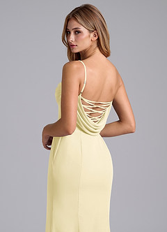 Azazie Wynni Bridesmaid Dresses Lemon Sorbet Mermaid Corset Chiffon Dress image2