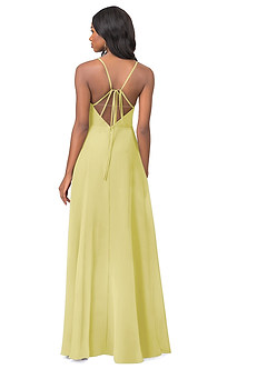 Azazie Everleigh Bridesmaid Dresses Lemon Sorbet A-Line Sweetheart Pleated Chiffon Dress image2