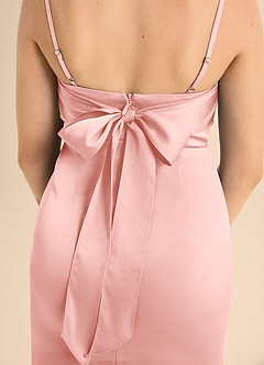 Azazie Mai Junior Powder Pink A-Line Sweetheart Neckline Stretch Satin Dress image6