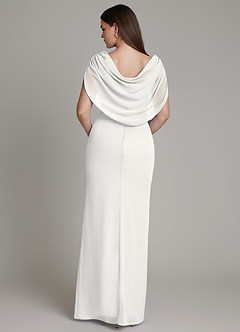 Azazie Hadley Bridesmaid Dresses White Mermaid Pleated Chiffon Dress image1