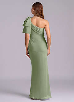 Azazie Yuanna Bridesmaid Dresses Pistachio Mermaid One Shoulder Chiffon Dress image2