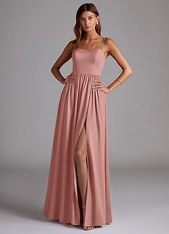 Azazie Calianna Bridesmaid Dresses Rosette A-Line Off the Shoulder Stretch Satin Convertible Dress image1