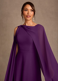 Azazie Liddie Mother of the Bride Dresses Grape A-Line Pleated Chiffon Dress image5
