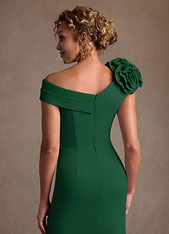 Azazie Gwynne vestidos de madre de la novia Vestido de Verde Oscuro de Crepé elástico de Corte Sirena con Vestidos sin tirantes image8