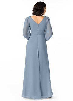 Azazie Sage Venta Final Vestido de Cabernet de Gasa de Corte en A con Manga larga image2