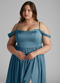 Azazie Morana Final Sale Bermuda A-Line Off the Shoulder Stretch Satin Convertible Dress image15