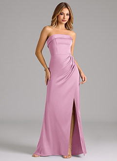 Azazie Aretha Bridesmaid Dresses Candy Pink A-Line Strapless Stretch Satin Convertible Dress image4