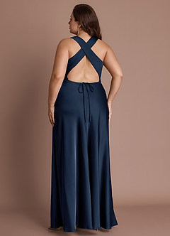 Evadne Navy Open Back Dress image11