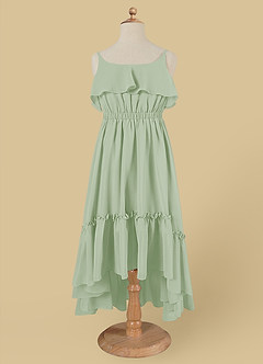 Azazie Karmen Flower Girl Dresses Dusty Sage A-Line Ruched Chiffon Dress image6