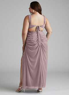 Azazie Jesaphine Bridesmaid Dresses Dusk Sheath Ruched Mesh Dress image10