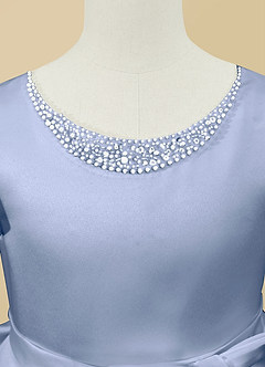 Azazie Jewel Blumenmädchenkleider Ballkleid Plissee Matte Satin Kleid Eis image8