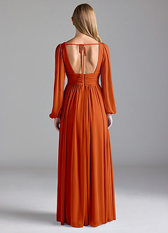 Azazie Norah Bridesmaid Dresses Paprika A-Line Mesh Dress image6