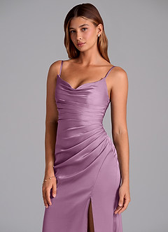 Azazie Claudelle Suknie dla druhen Syrena Bez ramiączek Satyna elastyczna Do ziemi Sukienka image2