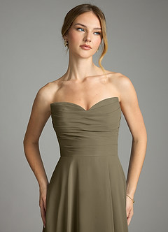 Azazie Ayla Abiti da Damigella Abito A-Line in Chiffon Scollo a Cuore Willow Green image4